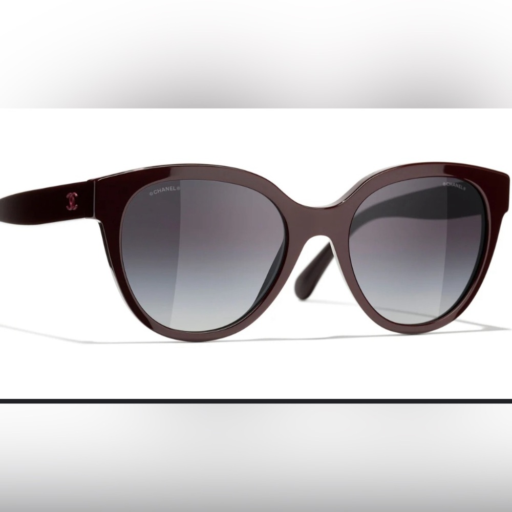 Chanel Burgundy Butterfly Sunglasses